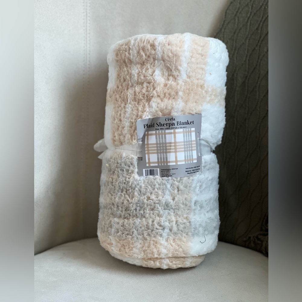 Plaid Sherpa Throw Blanket